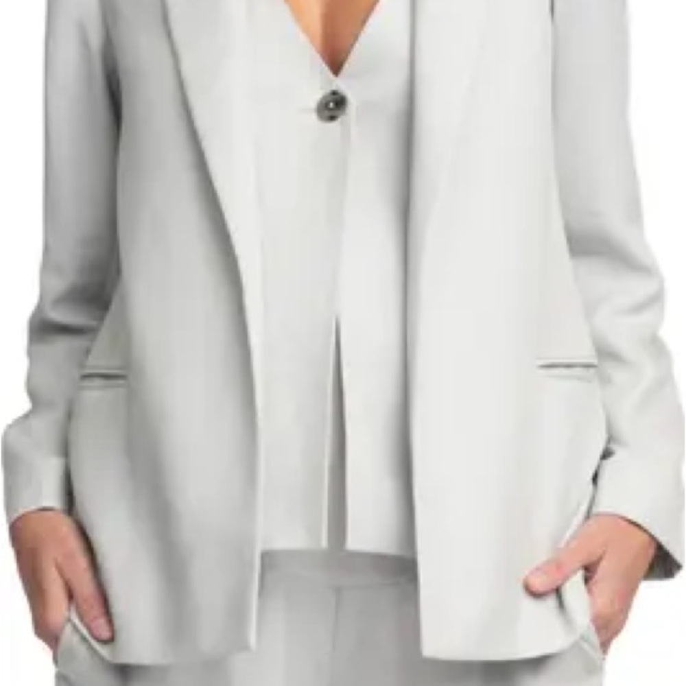 Seraphine Light Gray Maternity Pantsuit Blazer shorts pants vest